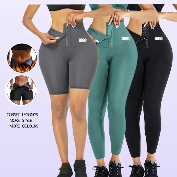 2023 Waist Trainer Leggings Body Shaping Sweat Sauna Pants Fitness Gym Shapewear Pants