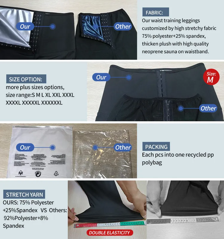 2023 Waist Trainer Leggings Body Shaping Sweat Sauna Pants Fitness Gym Shapewear Pants