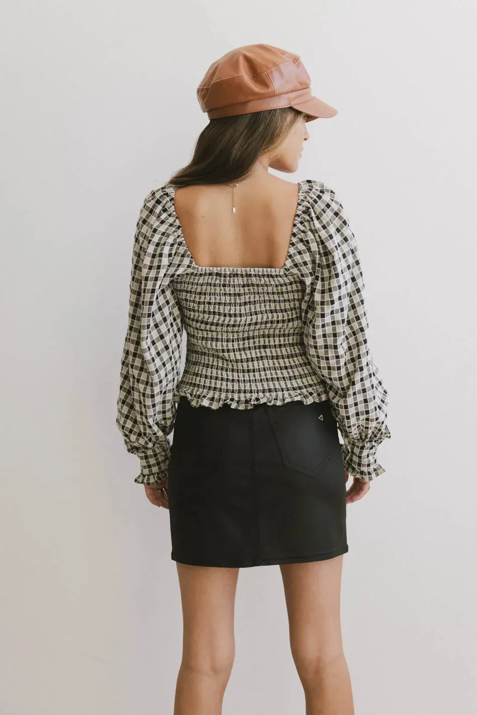 Brinklee Smocked Blouse in Black