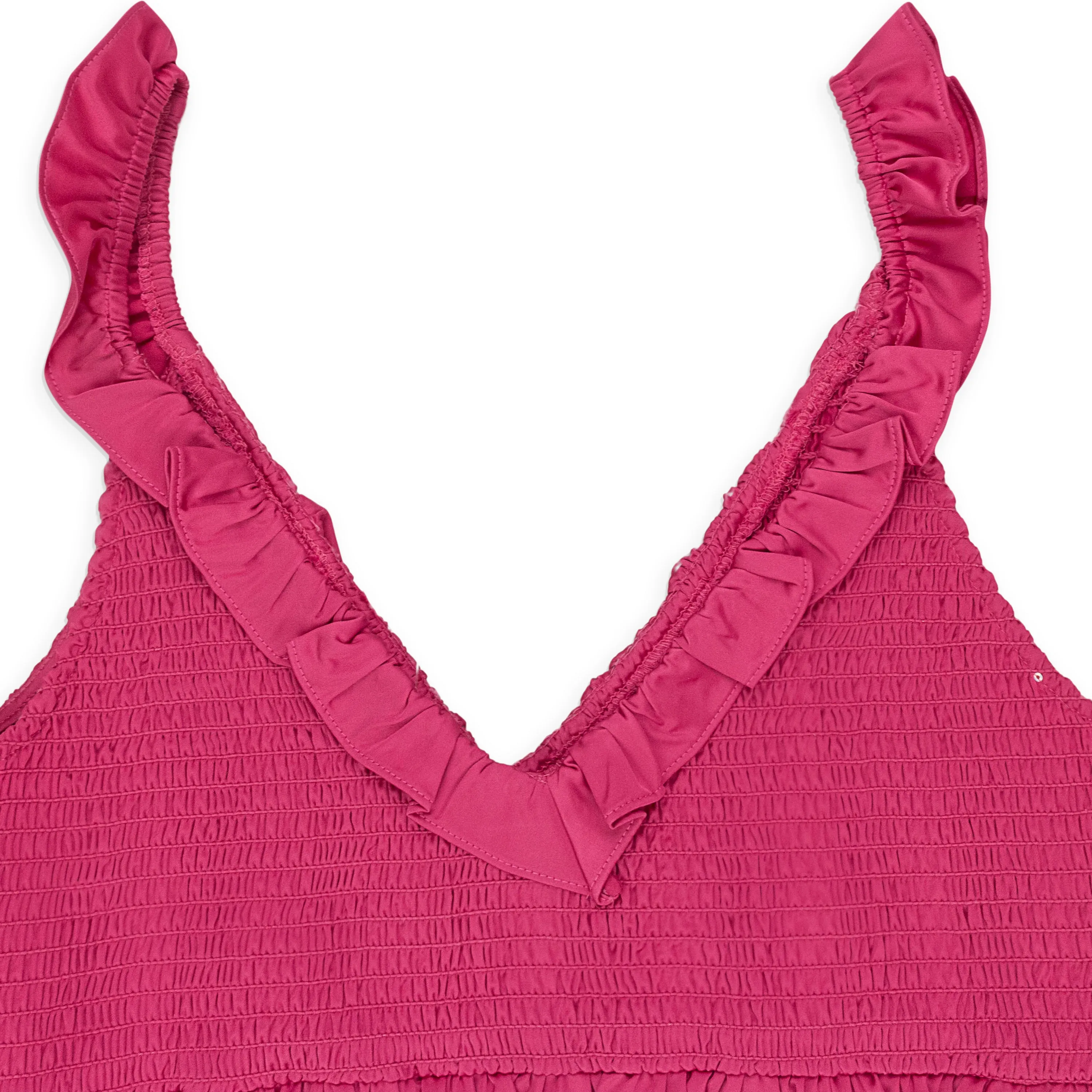 CALLIPYGIAN SATIN SMOCKED PINK TANK TOP