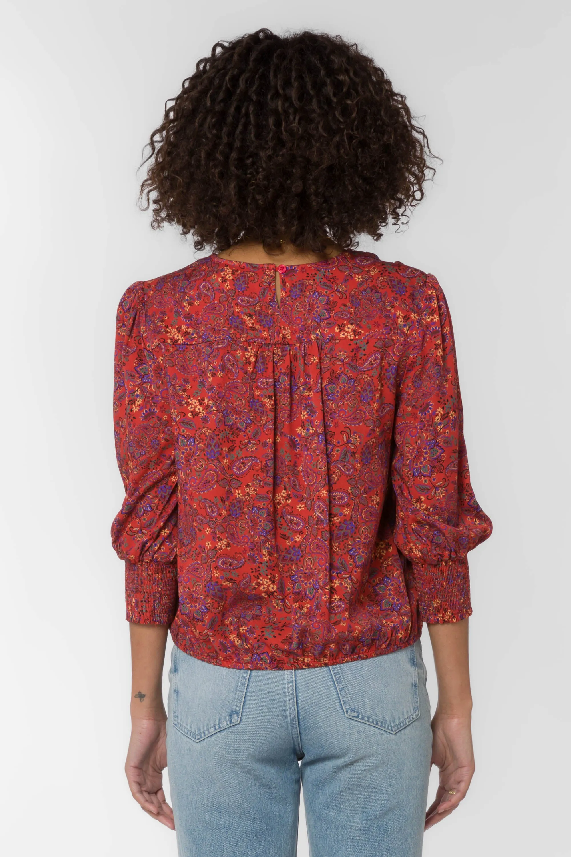 Clemence Rust Paisley Top