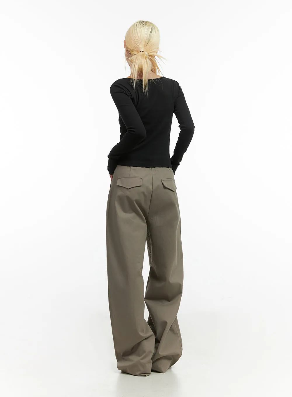 Cotton Wide-Fit Trousers CO414