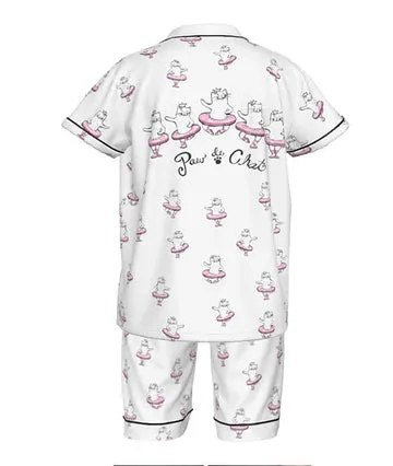 Covet Paw De Chat Girls Silk Pajamas