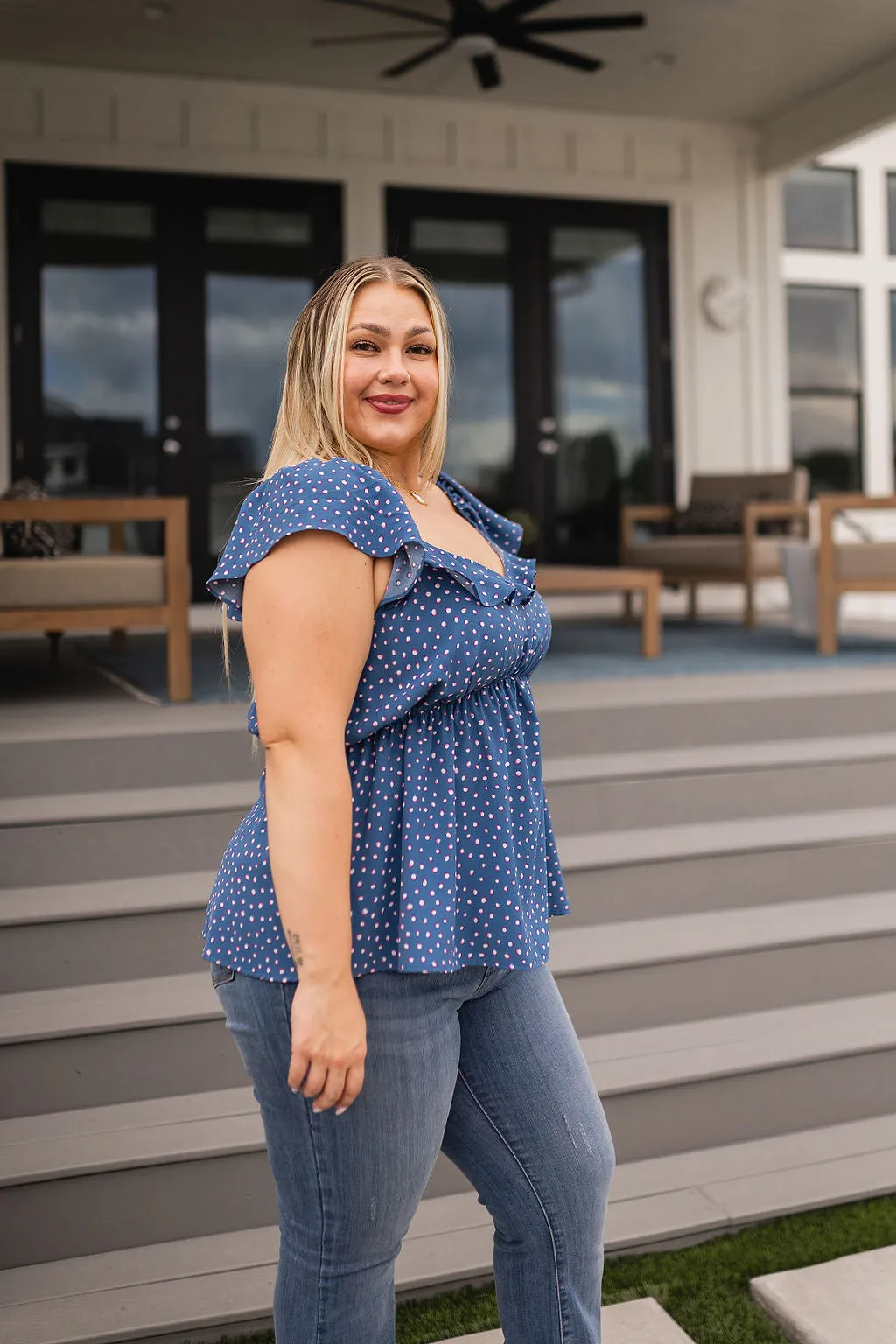 Dot Ruffled Blouse