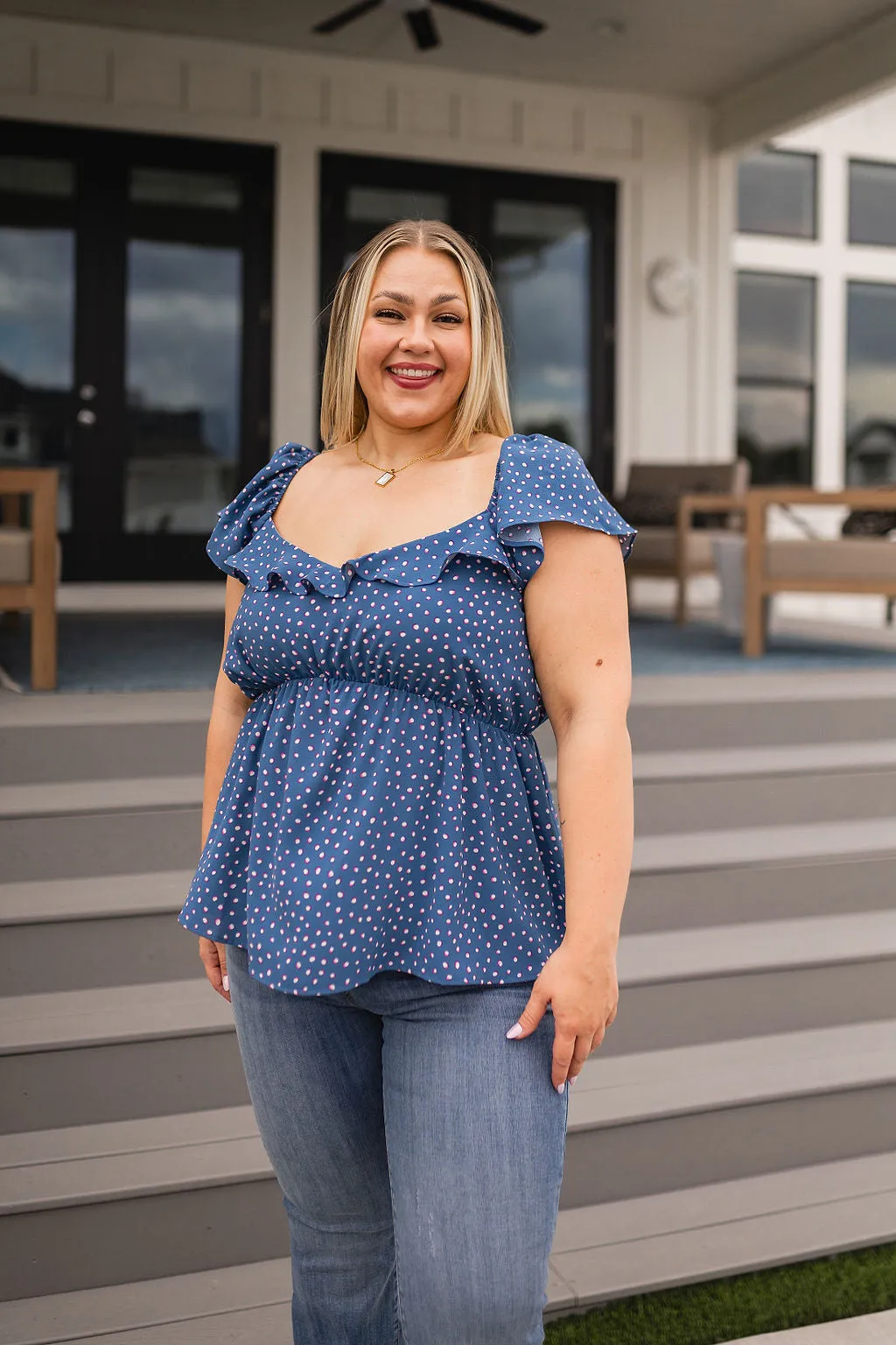 Dot Ruffled Blouse