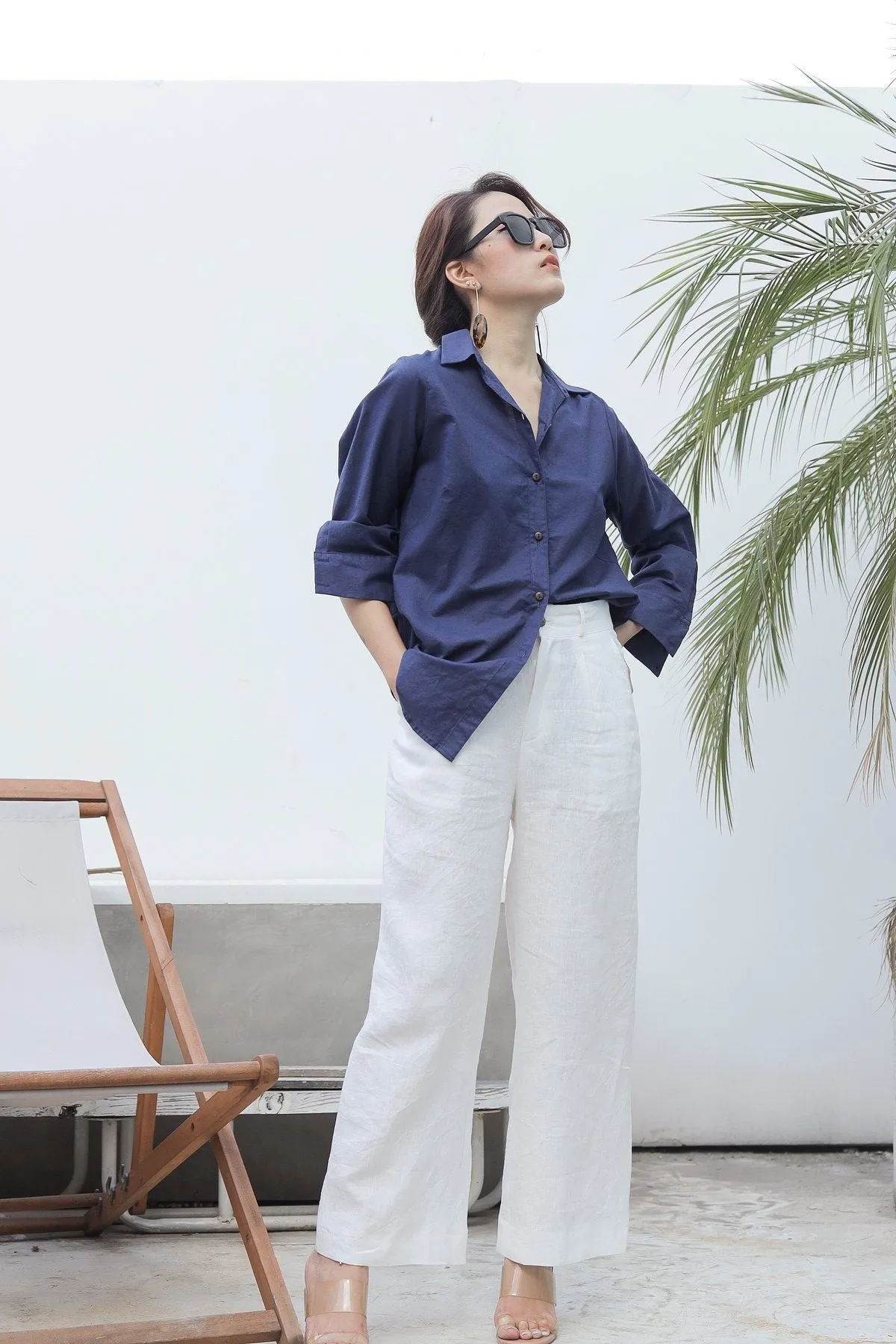 Esther White Linen Pants