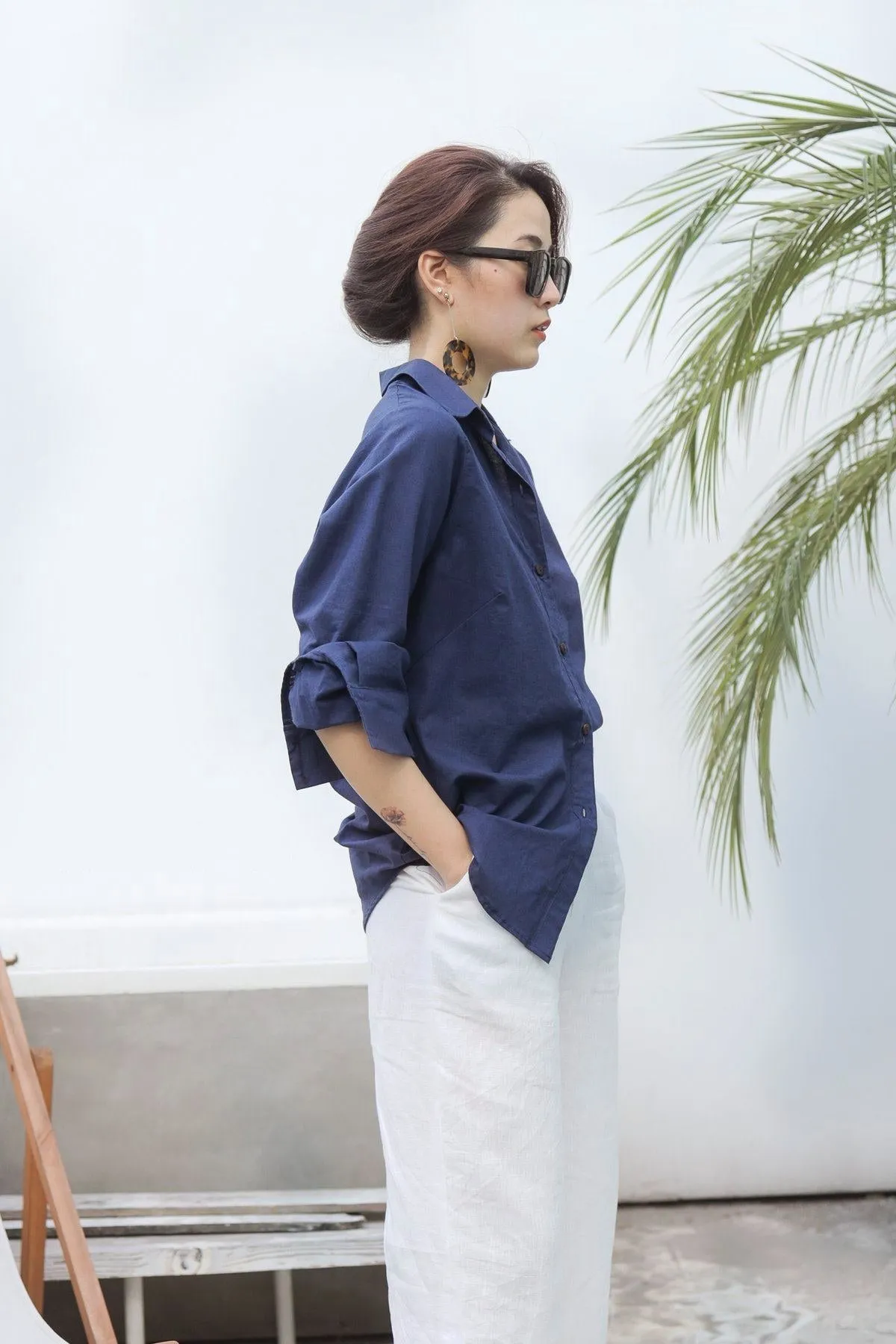 Esther White Linen Pants