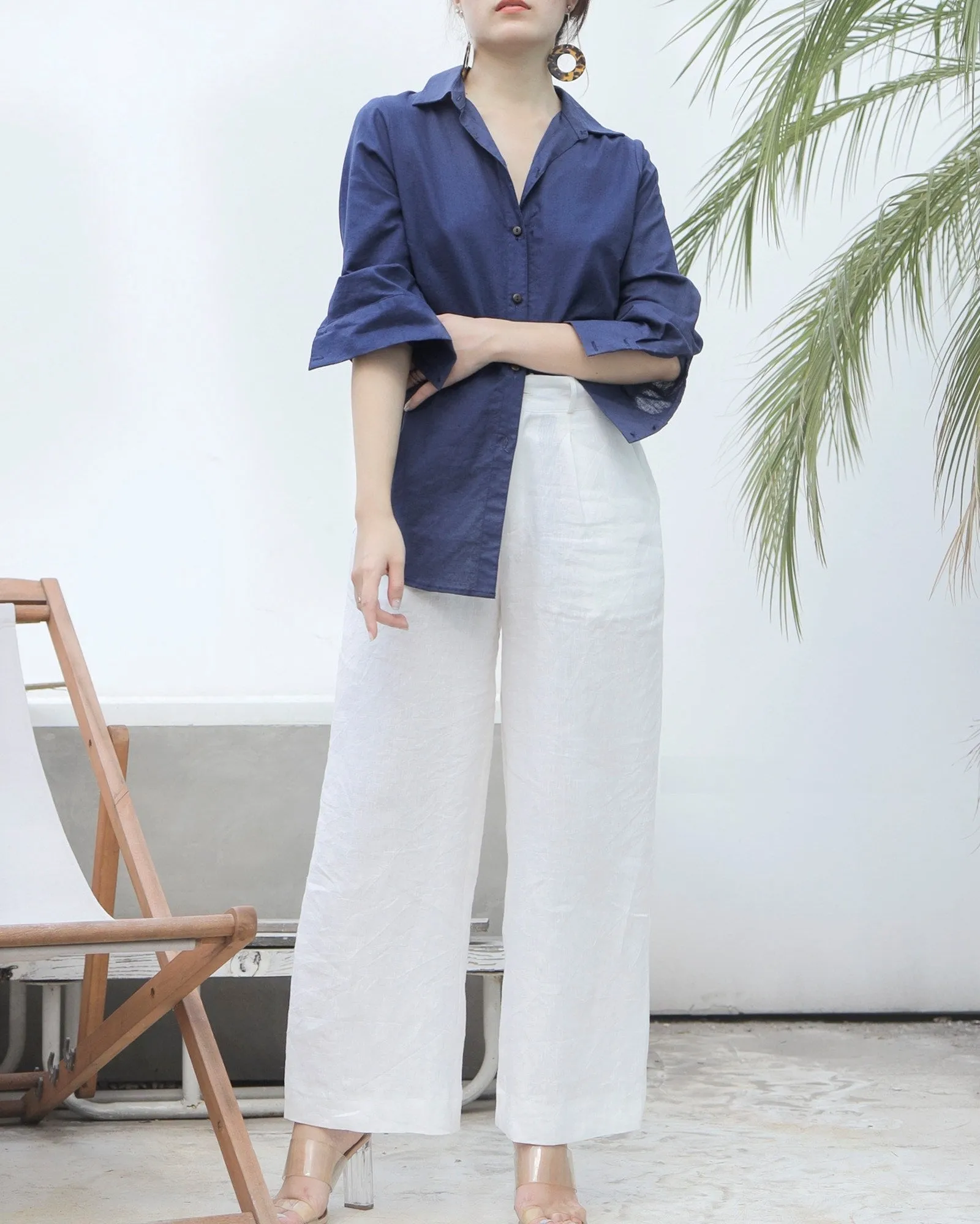 Esther White Linen Pants