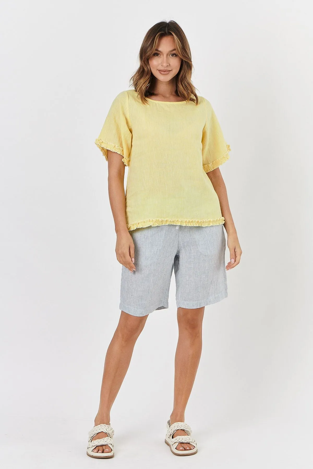 GA312 Linen Top in Zest