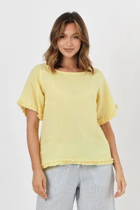 GA312 Linen Top in Zest