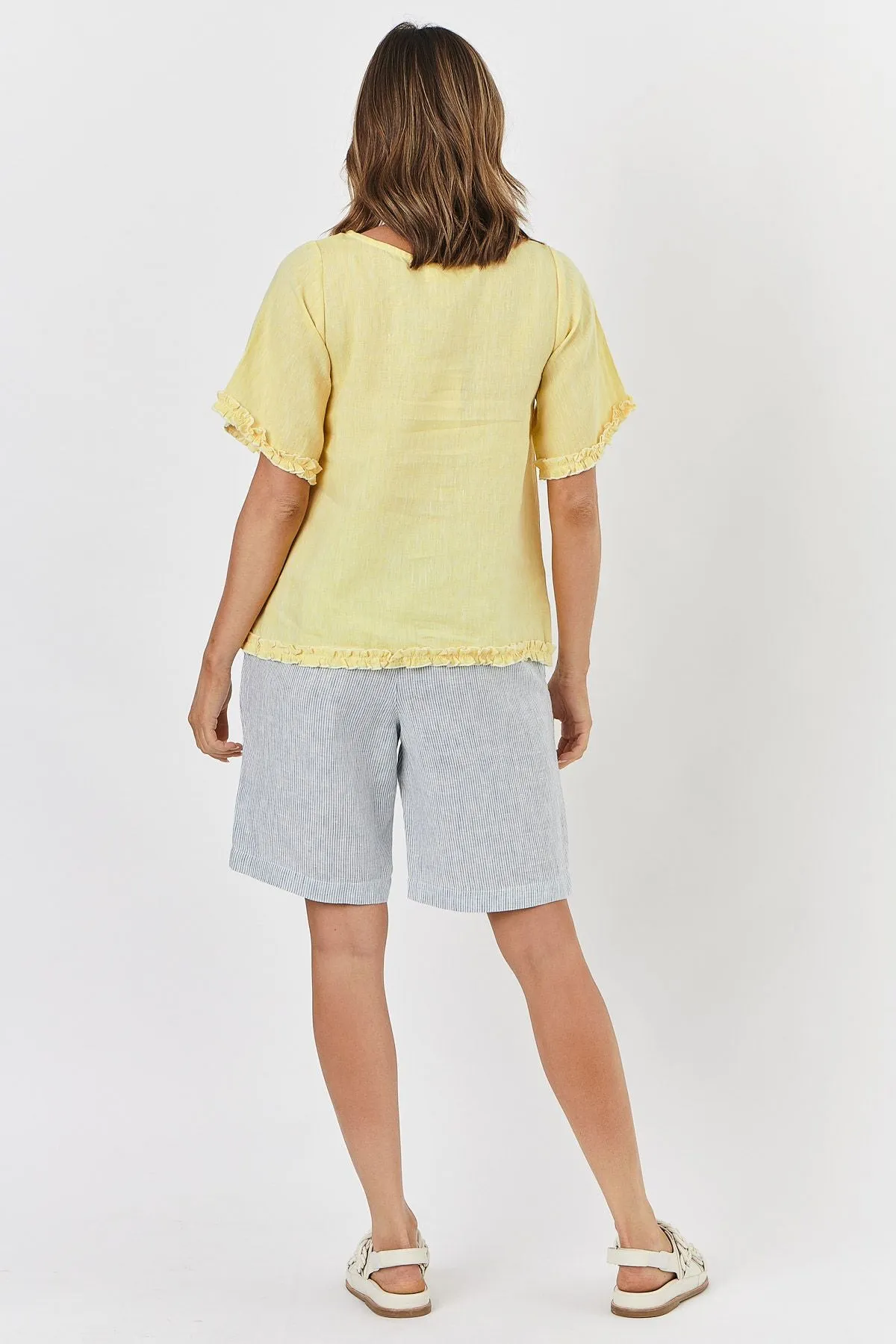 GA312 Linen Top in Zest