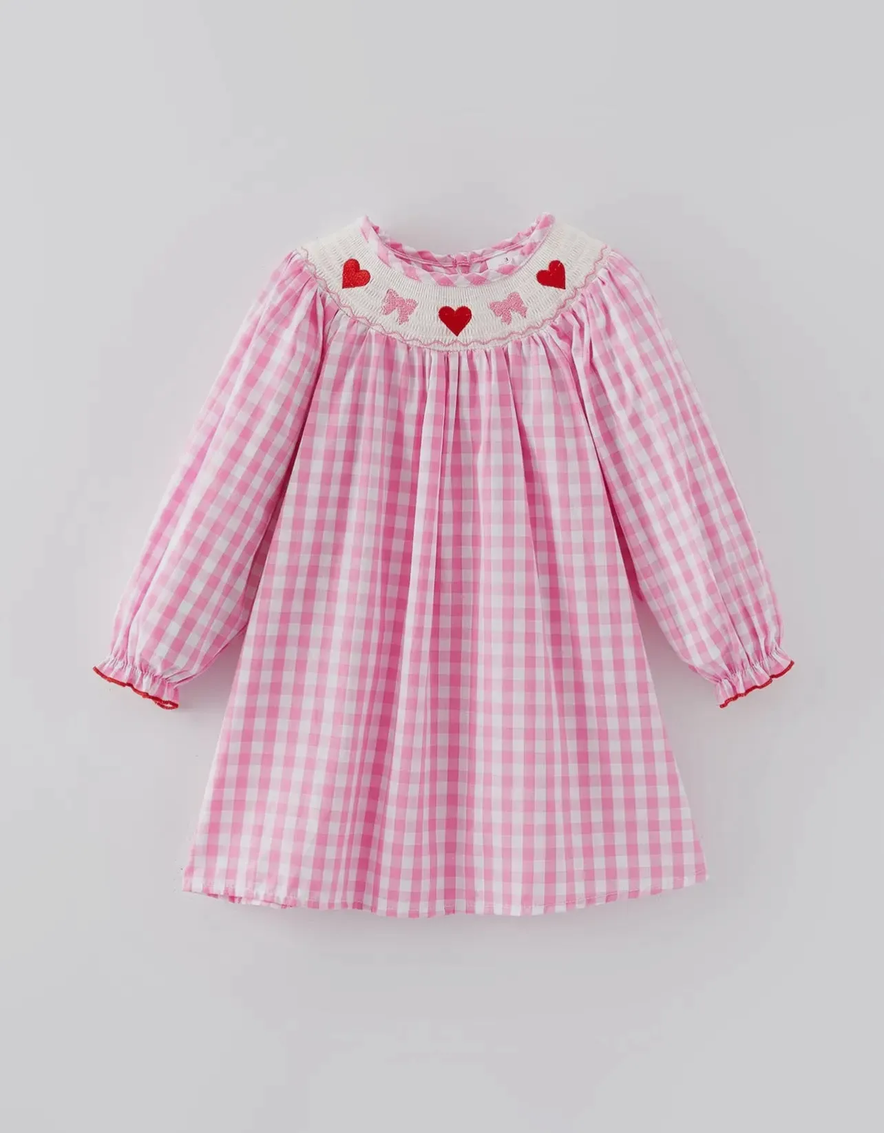 Gingham Smocked Valentines Dress