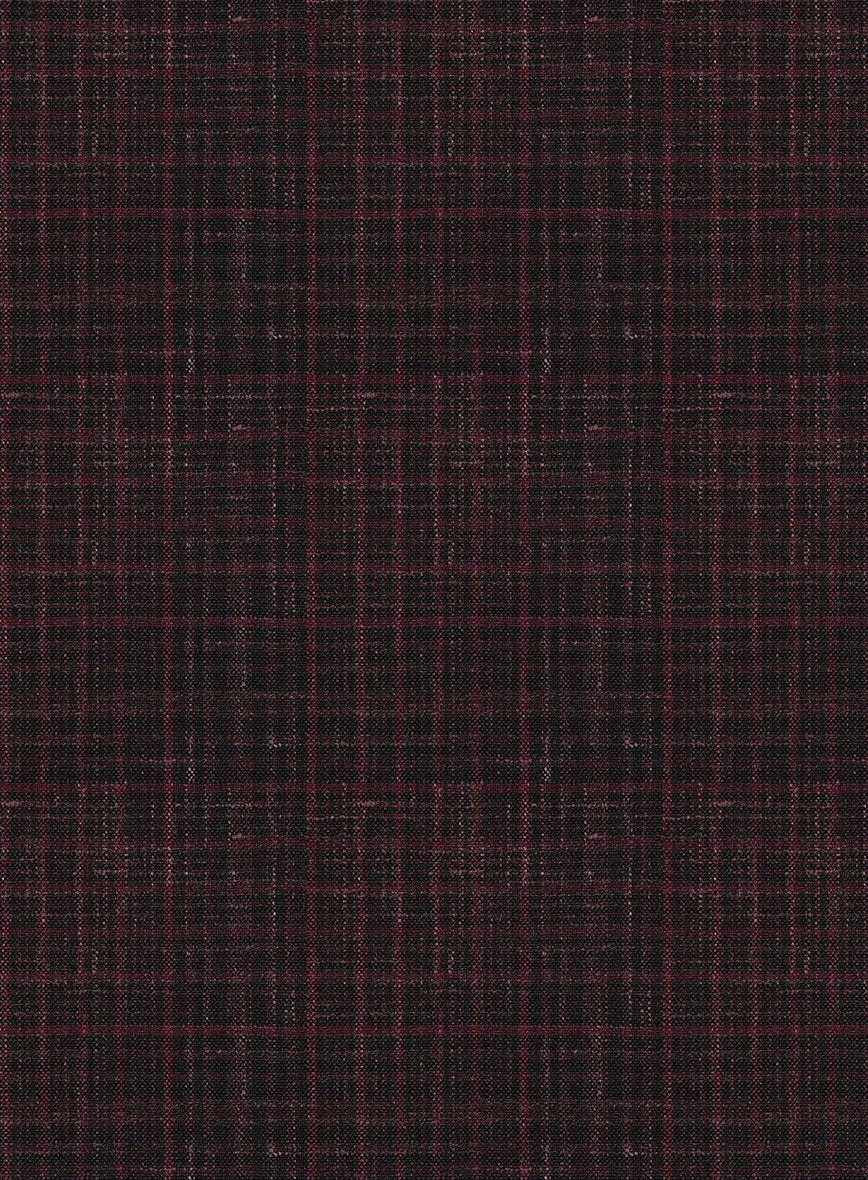Italian Murano Irgo Checks Wool Linen Silk Pants