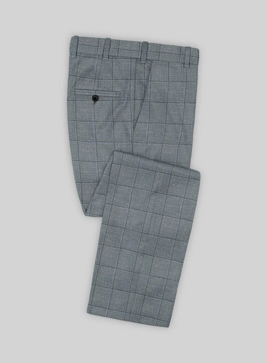 Italian Murano Lig Gray Wool Linen Silk Pants