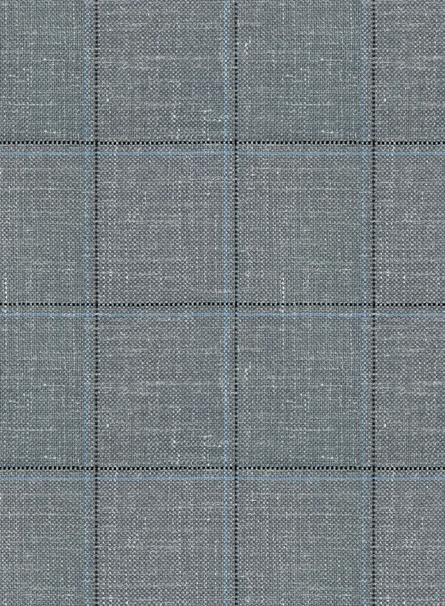 Italian Murano Lig Gray Wool Linen Silk Pants