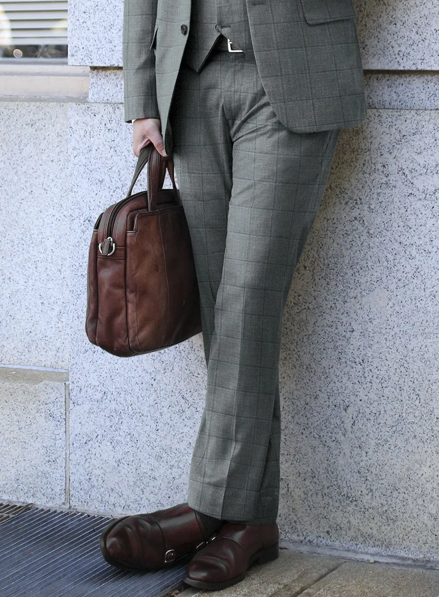 Italian Murano Lig Gray Wool Linen Silk Pants