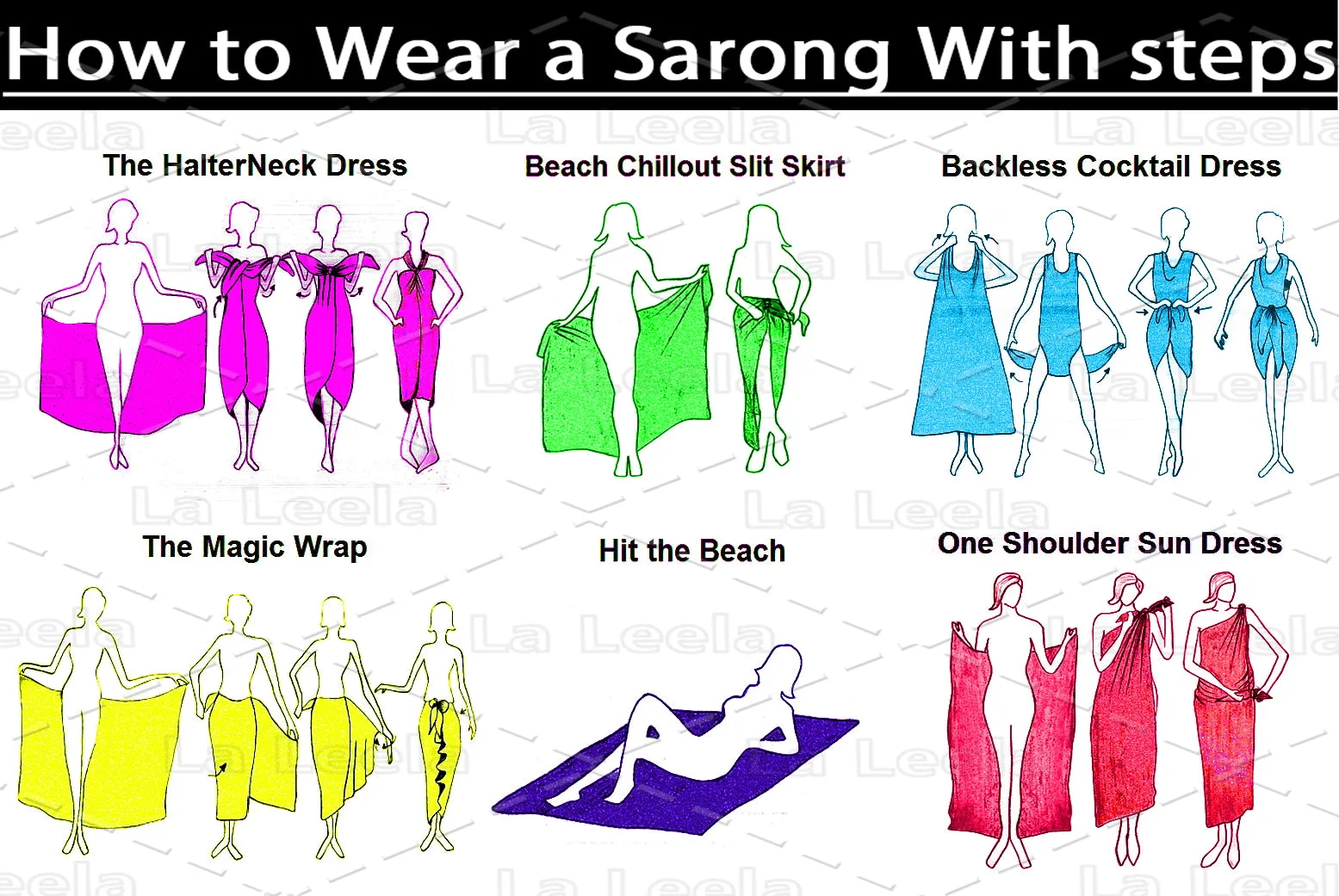 La Leela Women's Hawaiian Bikini Beach Wrap Sheer Sarong Swimming Bathing suit Beachwear Swim Dress Pareo Cover up Long 78"X42"  Blue 913590