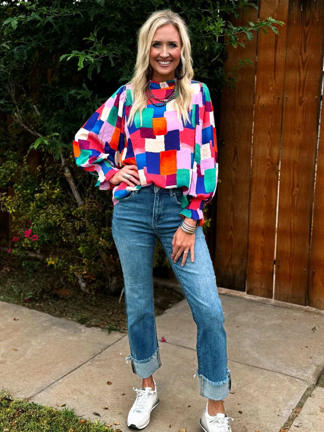 Lisa Multicolor Square Blouse