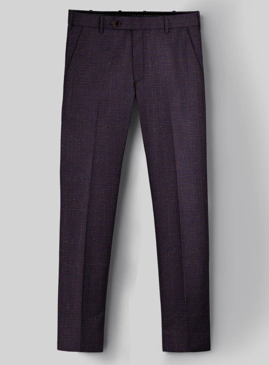 London Loom Wine Ilaria Wool Silk Linen Pants