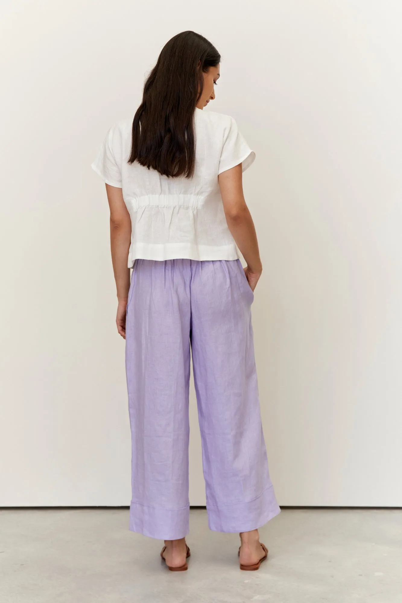 Paris Linen Pants Lilac