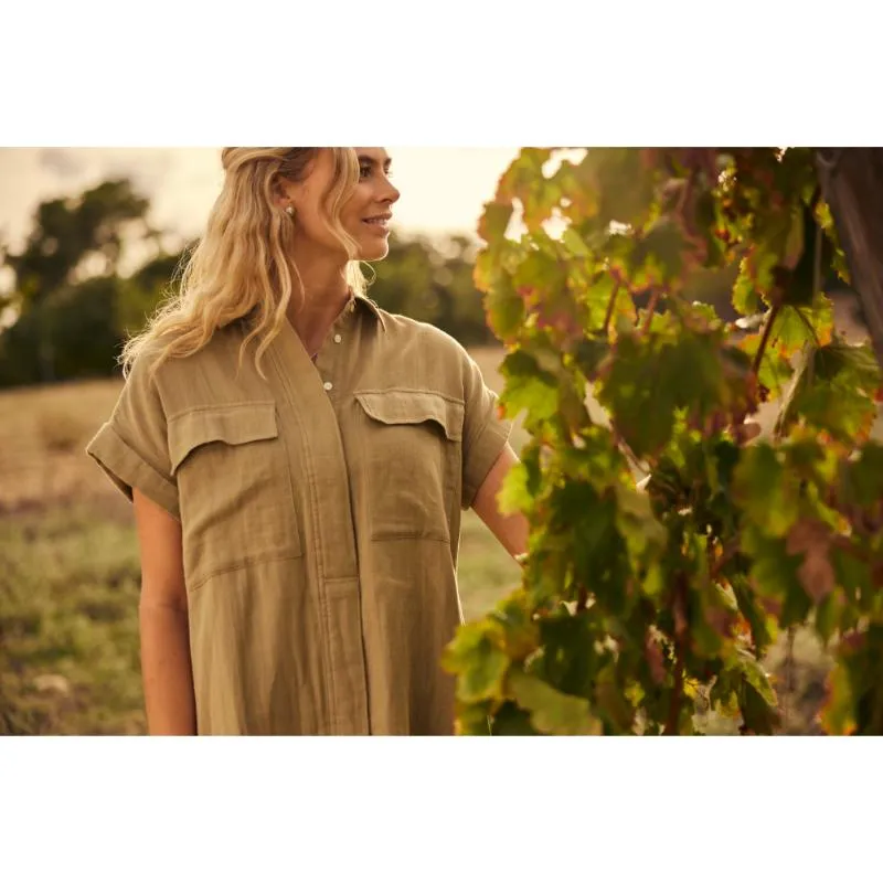 Schoffel Olive Dress - Light Khaki Green