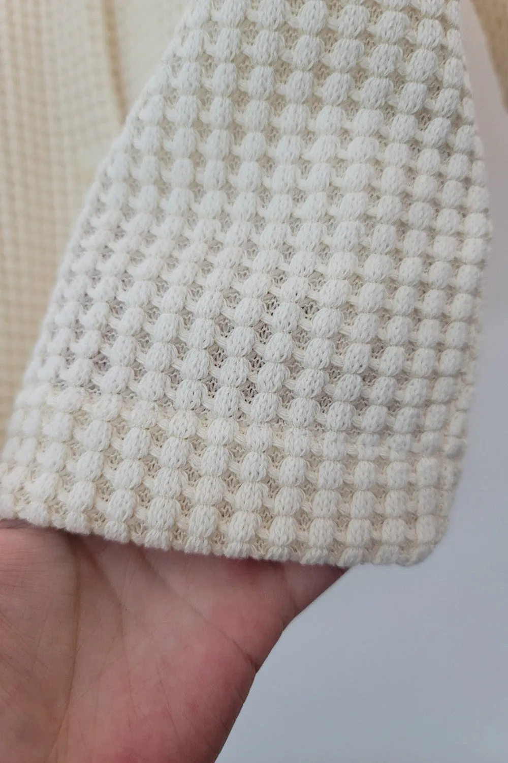 Waffle Knit Boxy Jacket