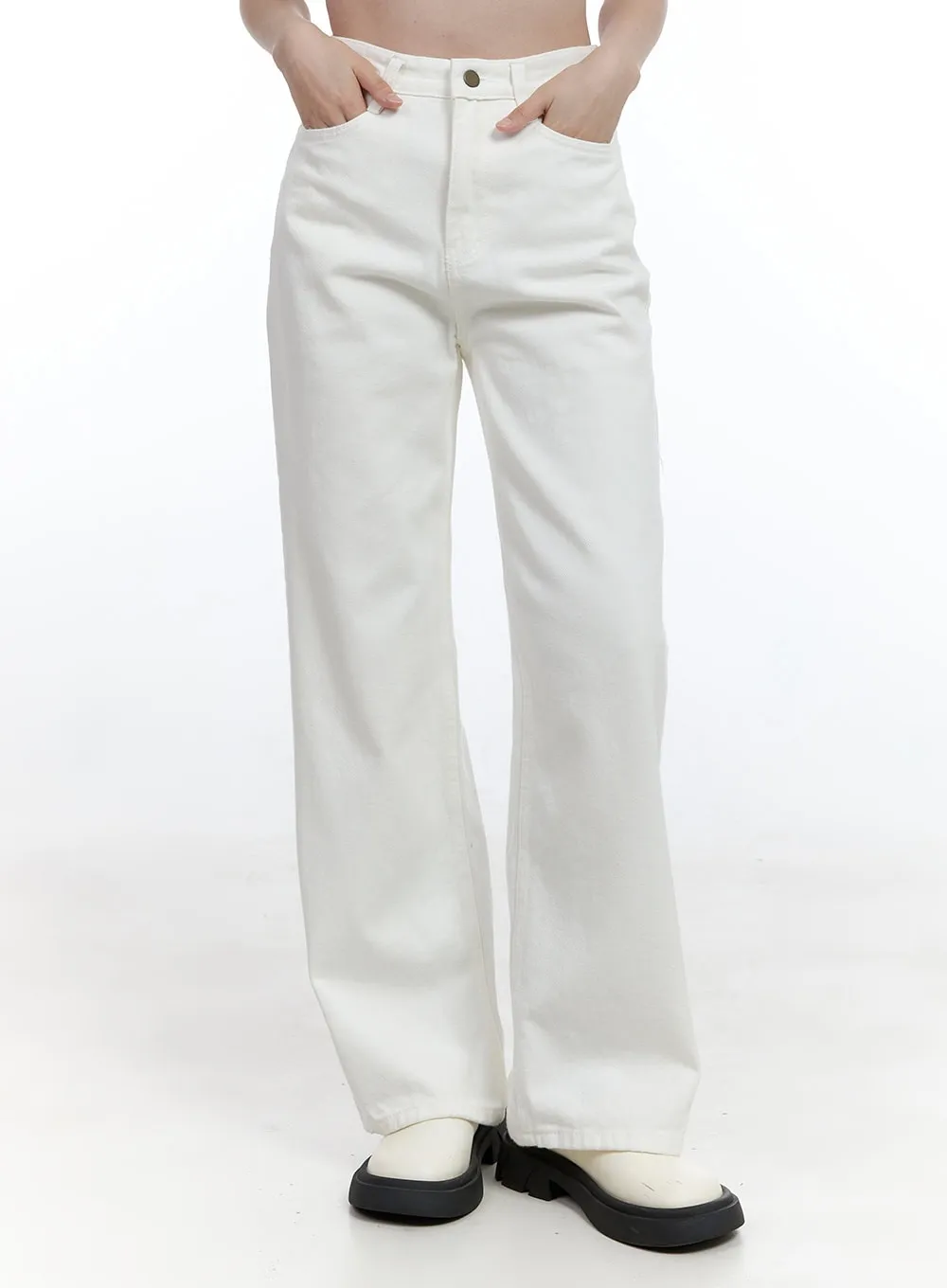 Wide-Fit Cotton Trousers OO429