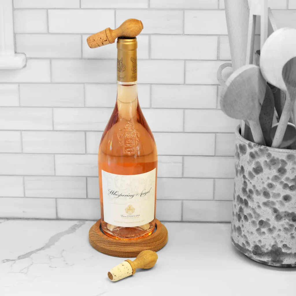 Wine Coaster & Oak Stopper Set (Gift Box)