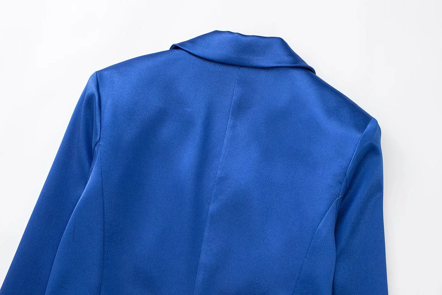 Wjczt  Women 2022 New Fashion lacing Cropped satin texture Blazer Coat Vintage Long Sleeve Female Outerwear Chic Femme Pants set