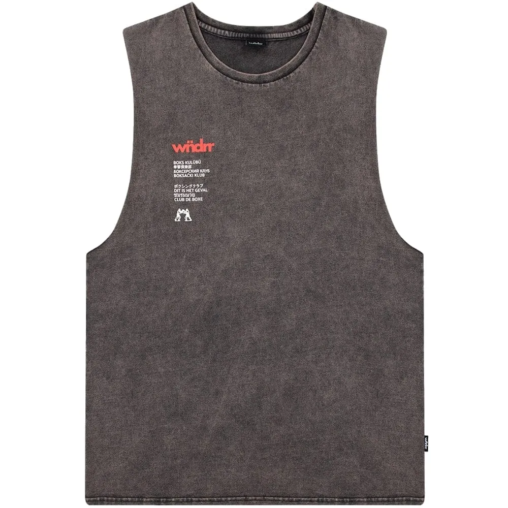 WNDRR Club De Boxe Muscle Top - Washed Black