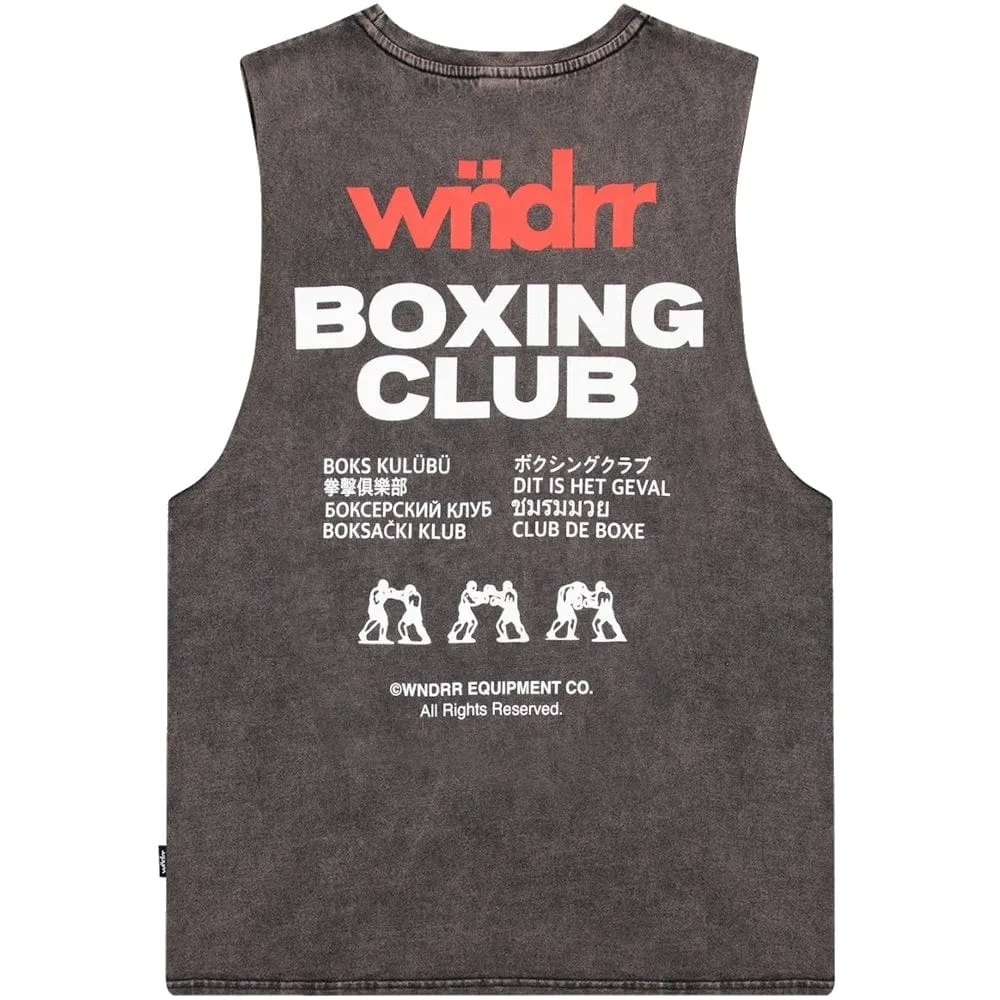 WNDRR Club De Boxe Muscle Top - Washed Black