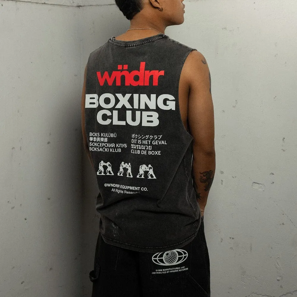 WNDRR Club De Boxe Muscle Top - Washed Black