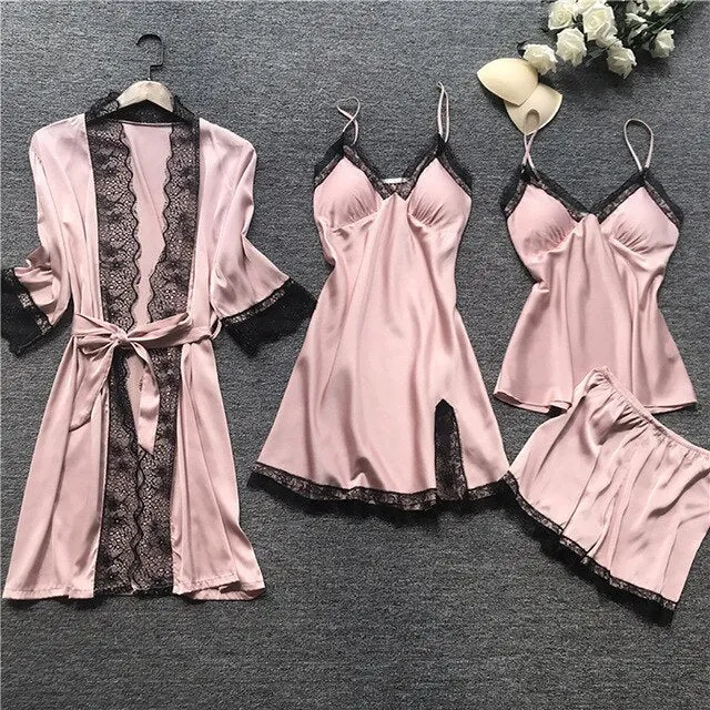 Women Satin Silk Pajama Set