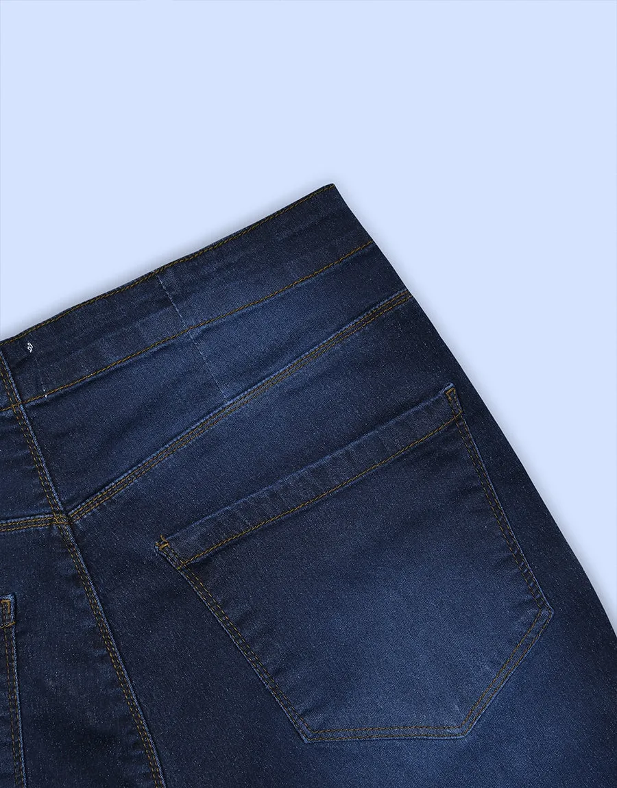 Women's Muse Looks Button Closure Pockets Skinny Fit Denim Jeans - Blue