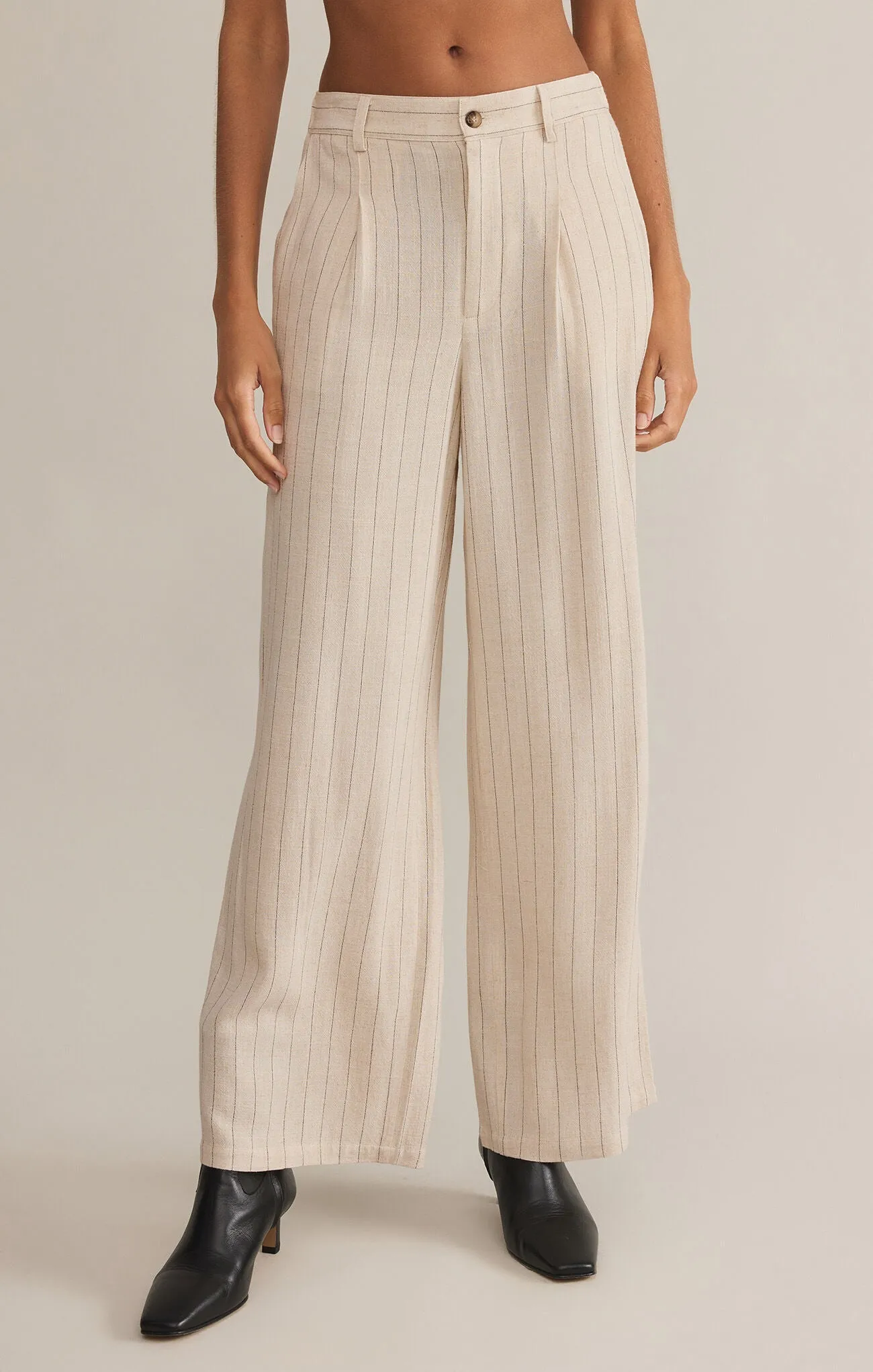 Z Supply Bennett Pinstripe Pant in Flax