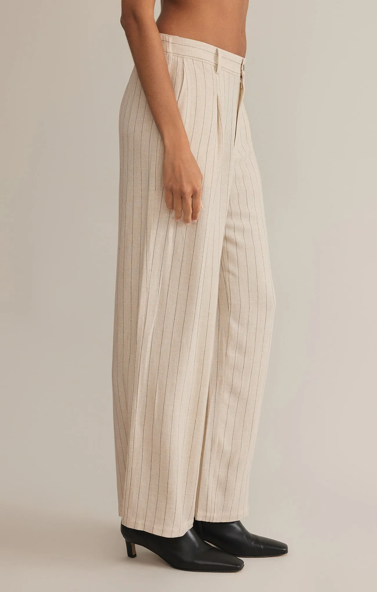 Z Supply Bennett Pinstripe Pant in Flax