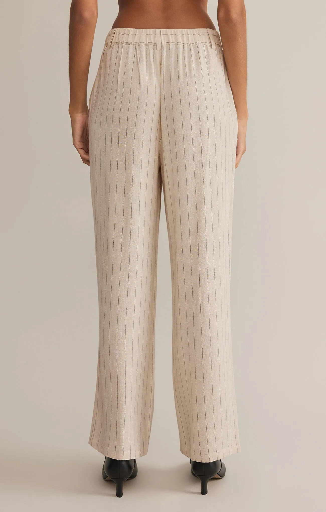 Z Supply Bennett Pinstripe Pant in Flax